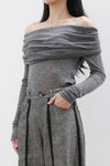 SWAYING/KNIT Water Soluble Wool Lapel SW22AW1T17 Dark Grey PS50
